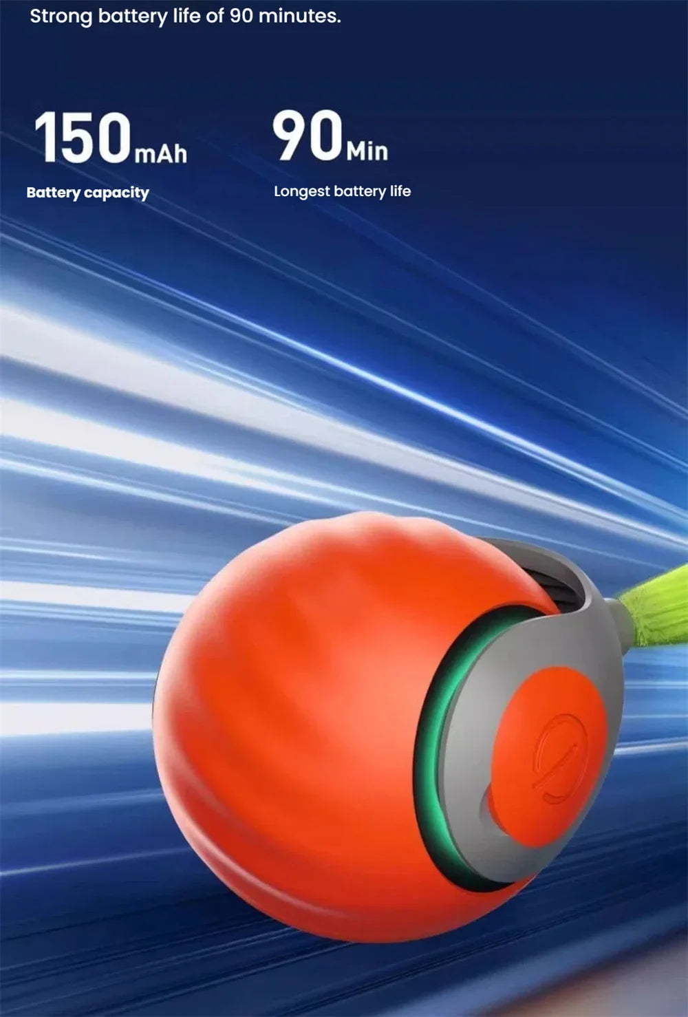 Smart Interactive Speedy Tail 2.0 Cat Toy Automatic Moving Ball Toy for Cats And Dogs Touch Motion Rolling Pet Ball