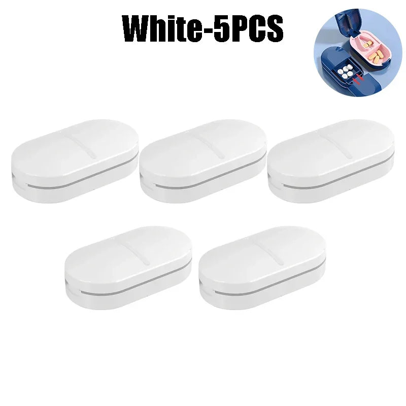 Medicine Pill Cutter Box Portable Drug Box Useful Grinder Splitter Medicine Pill Holder Tablet Cutter Splitter Divider Pill Case