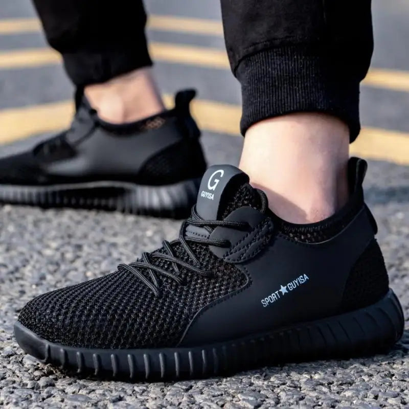 Summer Safety Shoes Mesh Work Shoes Lightweight Safety Sneaker For Men Breathable Protective Work Sneakers Steel Toe Shoes Man
