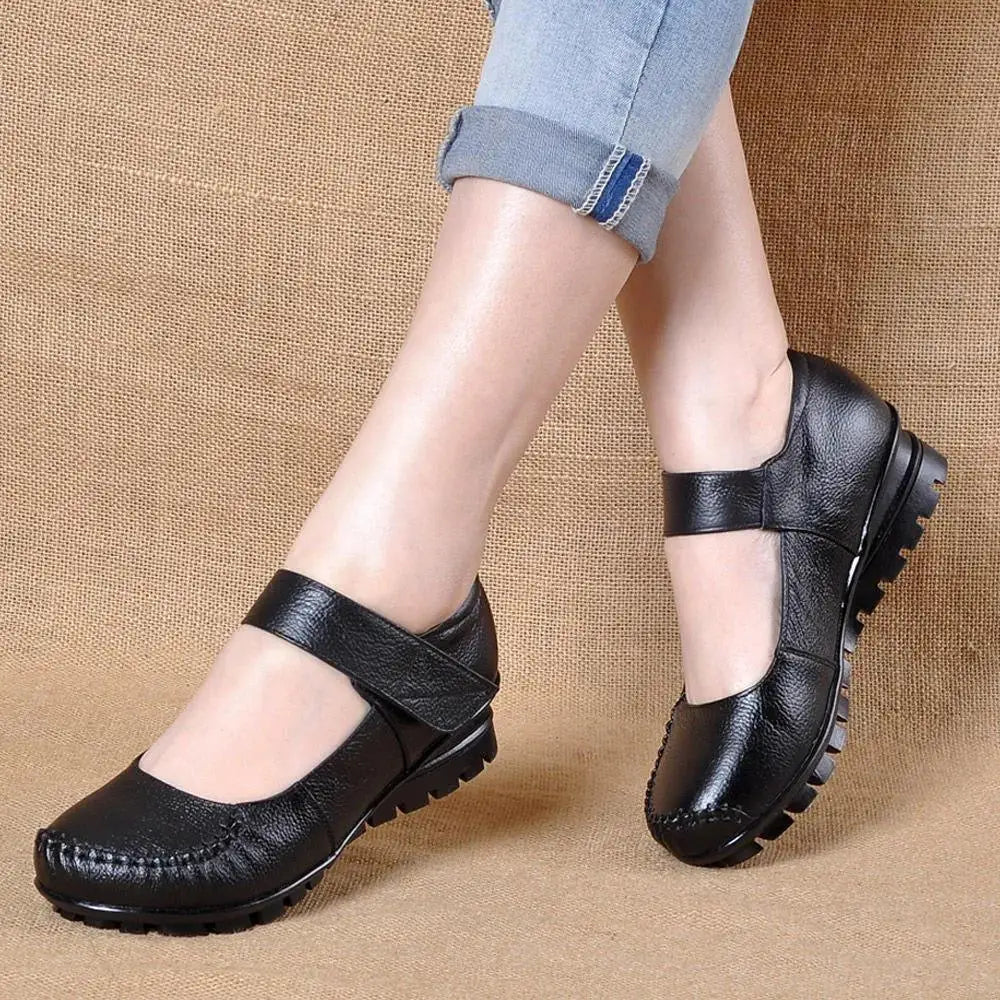 Zapatos De Mujer Women Cute Comfort Buckle Strap Black Patent Leather Height Increased Shoes Lady Cool Wine Red Heel Shoes E818