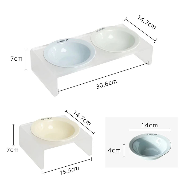 【E】Ceramic Pet Cat Bowl Pet Drinking Water Feeding Bowl Ceramics Cat Food Dog Food Utensils Cat Dog Pet Supplies Accessories