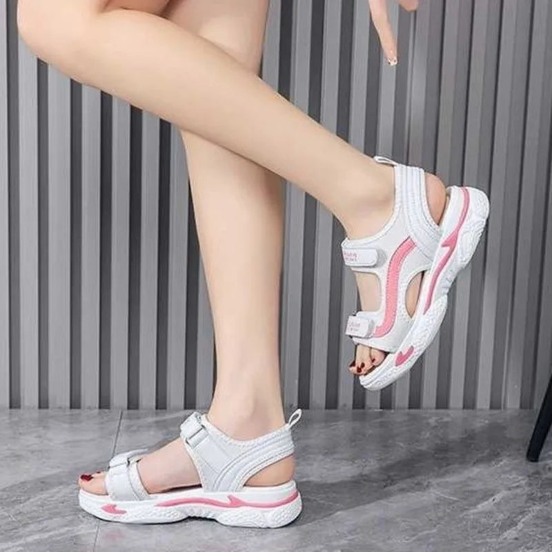 Woman Shoes Outdoor Platform Leather Sandals for Women Beach Daily Vip Chic and Elegant Wholesale Comfortable Summer 2025 H Shoe