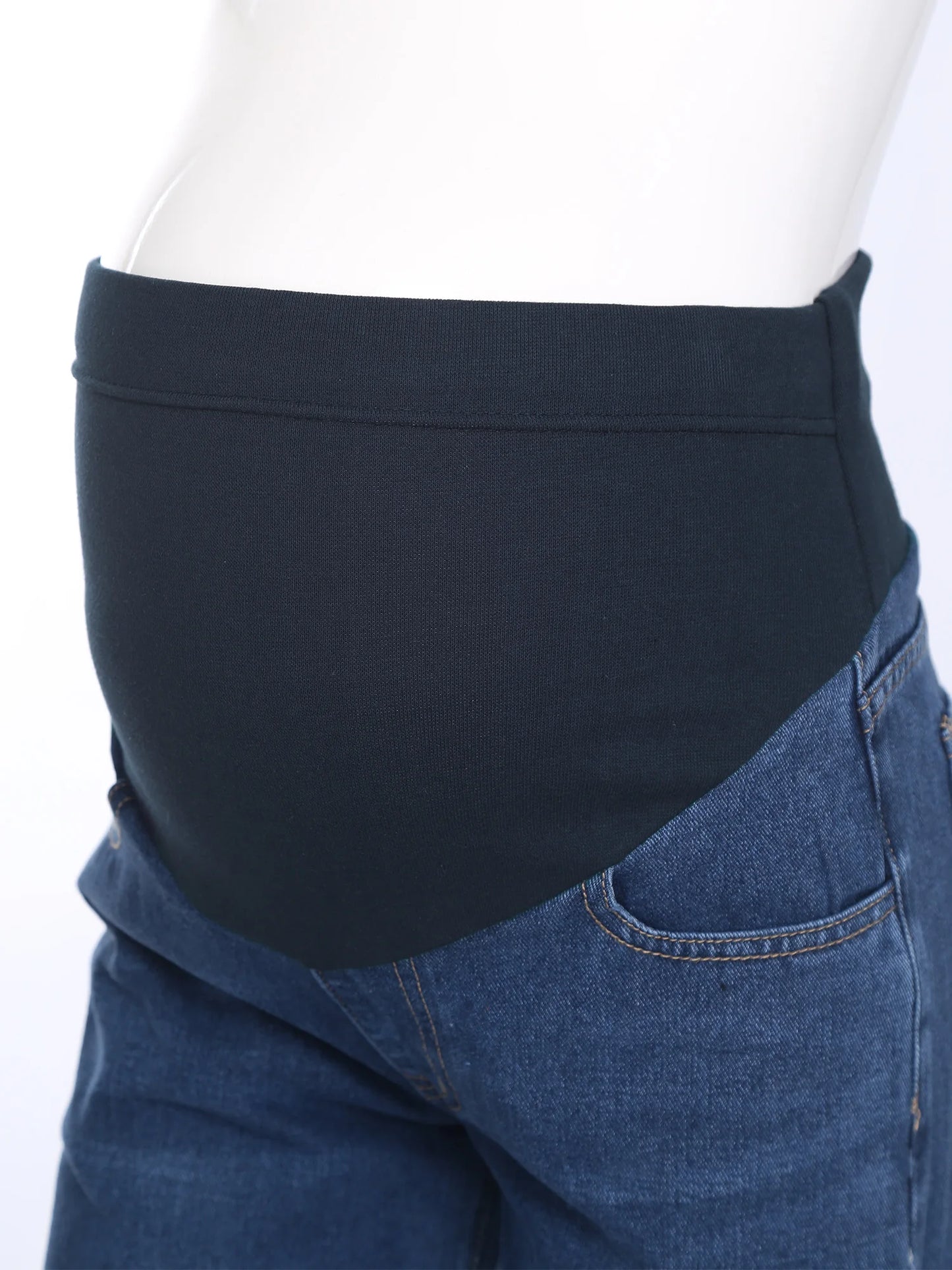 Pregnant Women Fashion Casual Wide-Leg Jeans Adjustable High Waist Belly Support Denim Pants Maternity Clothing for Daily Party