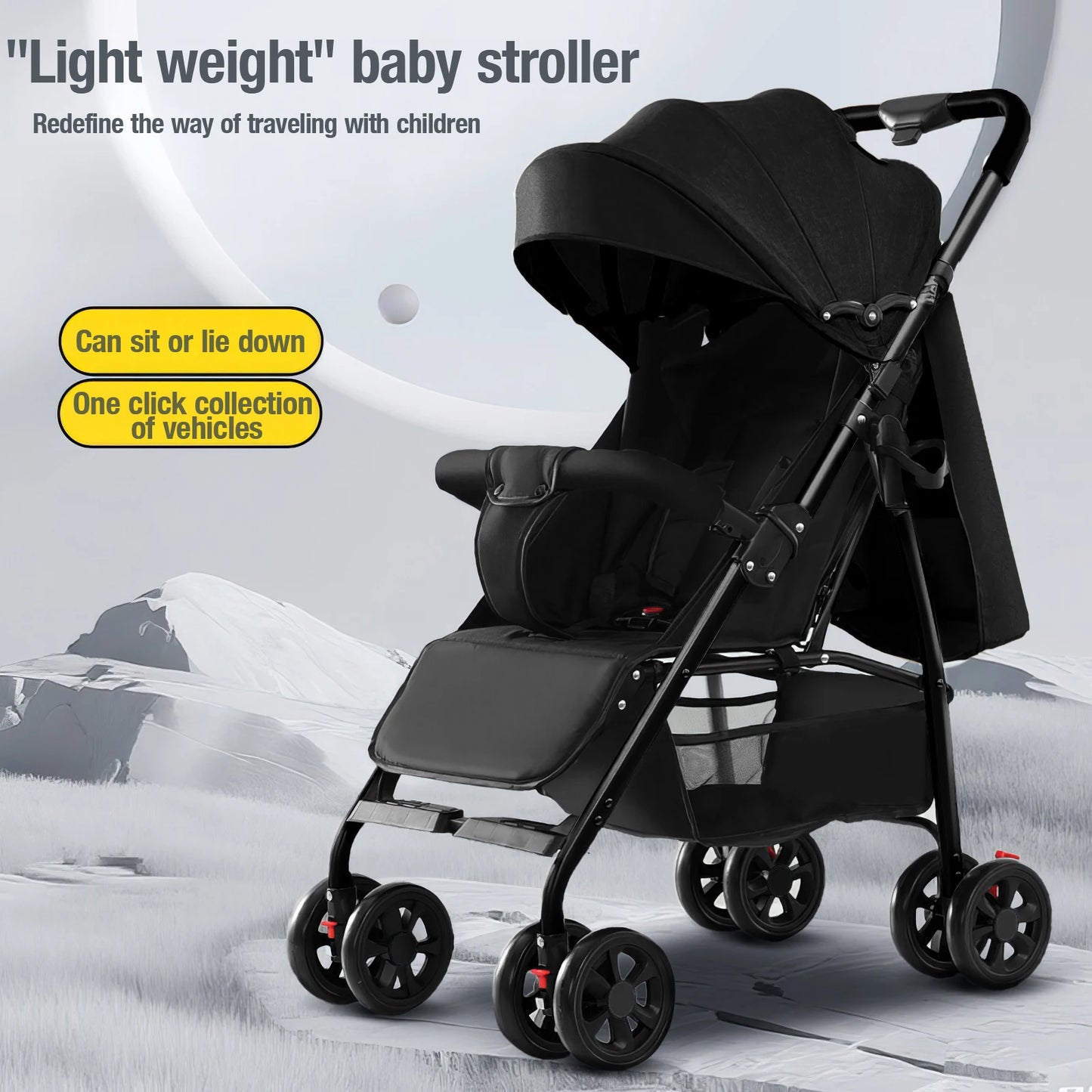 3 in 1 baby stroller free Newborn Infant baby pram travel stroller lightweight baby folding car reversible stroller