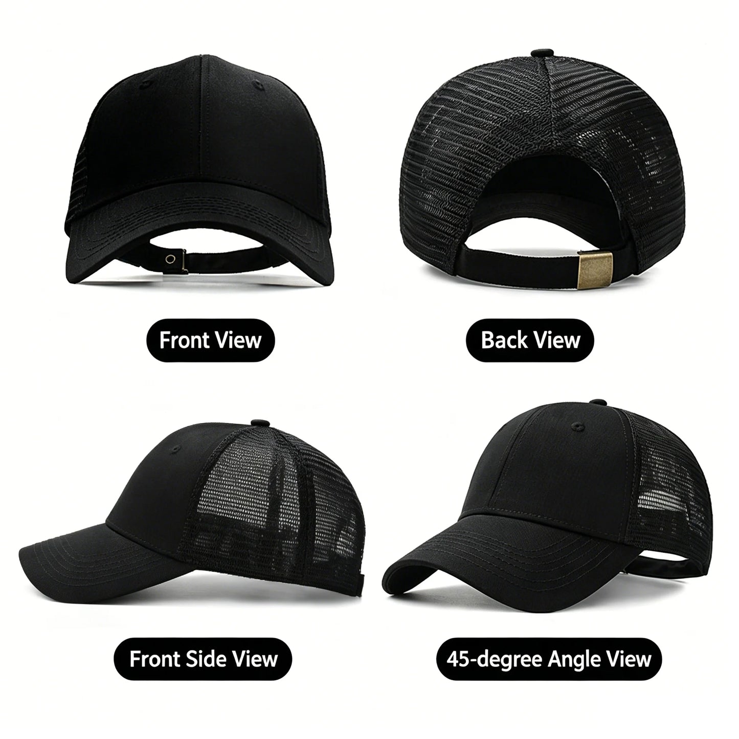 Unisex 8 Lines On The Brim Of The Hat Baseball Net Caps Spring and Summer Outdoor Adjustable Casual Hats Sunscreen Hat