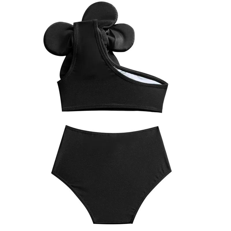 Baby Bikini Girls Sleeveless Swimsuit Set Cute Flowers Fashion Swimwear Summer New Children Beach Sunny Beachwear Suit 3-12 Year