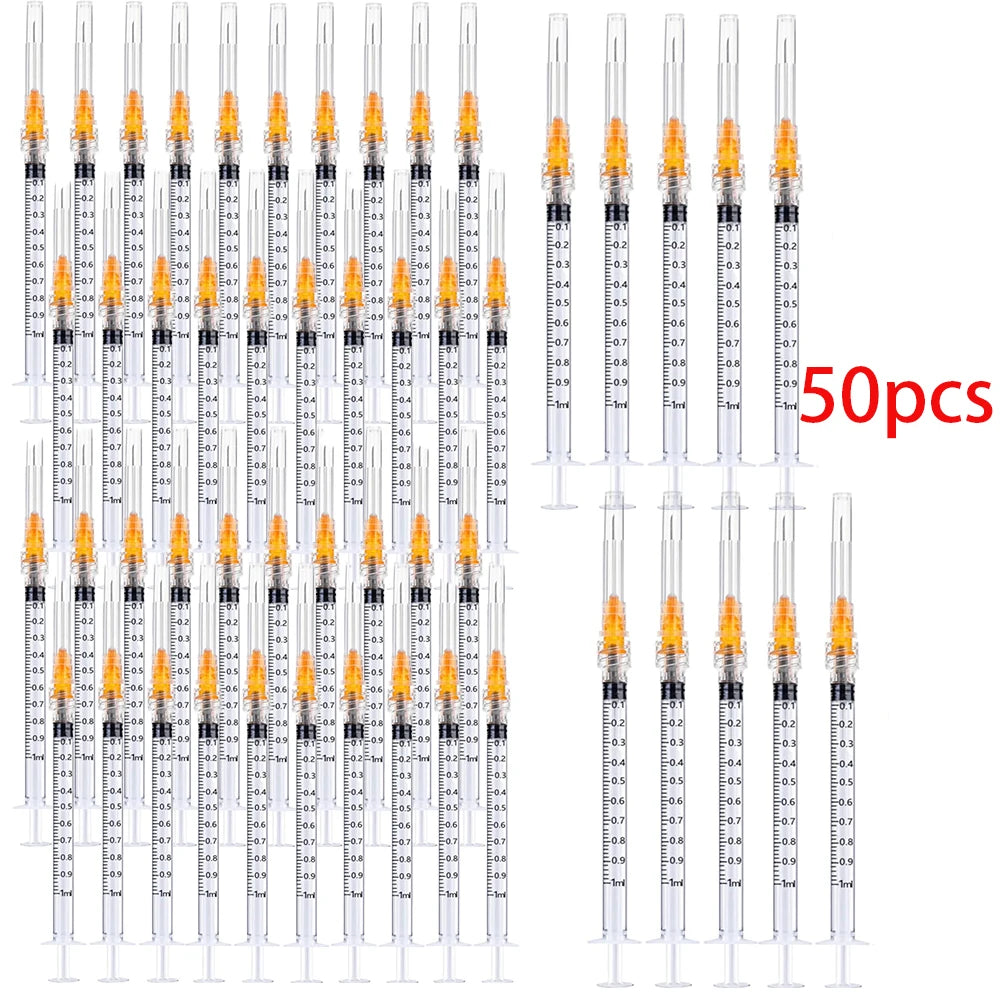 50Pcs 1ml Luer Lock Syringe, Suitable for Pet and Farm Animal Industry, Laboratory Dispensing, Manual DIY Multi-Purpose