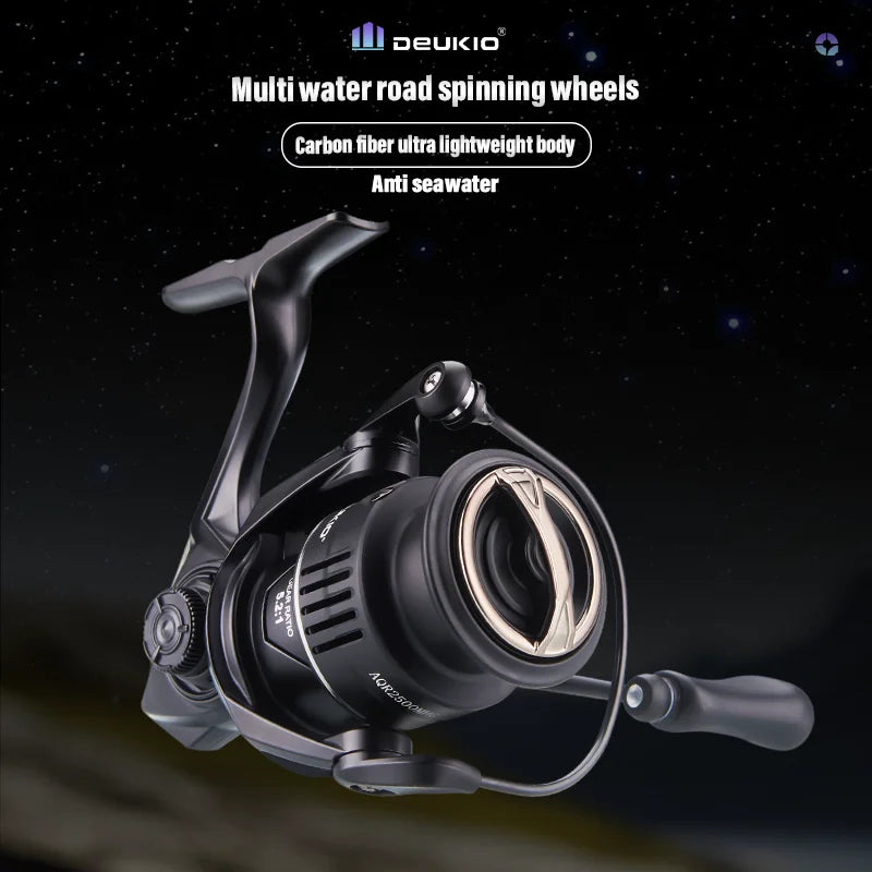 DEUKIO Ultralight Spinning Fishing Reel 172g Carbon Fiber Body 12KG Max Drag 5.2:1 7+1BB Metal Spool Long Cast Saltwater Lure