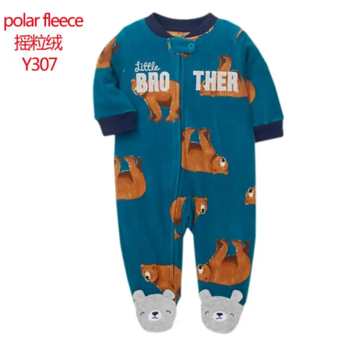 New Hot Polar Fleece Pajamas Baby Winter Romper Cover All Jumpsuits Newborn Boys Clothing Little Girl Fall Clothes Toddler 0-12M