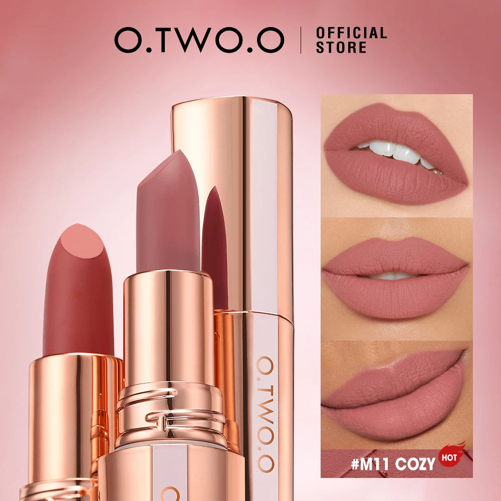 O.TWO.O Lipstick Lip Tint Matte Long Lasting Waterproof Velvet Not Fading Sexy Non-stick Cup Lip Glaze Makeup Cosmetics