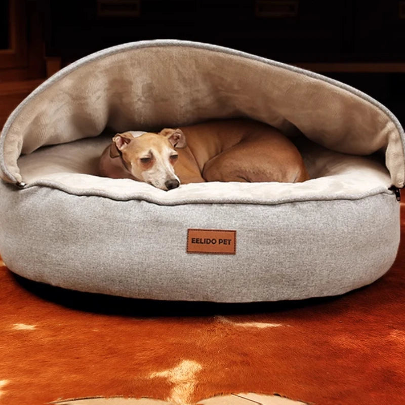 Sponge Velvet Insulated Dog Bed  Washable Winter Pet Mattress  Windproof Enclosed Cat Sleeping Bag  Shaped Pet Tent