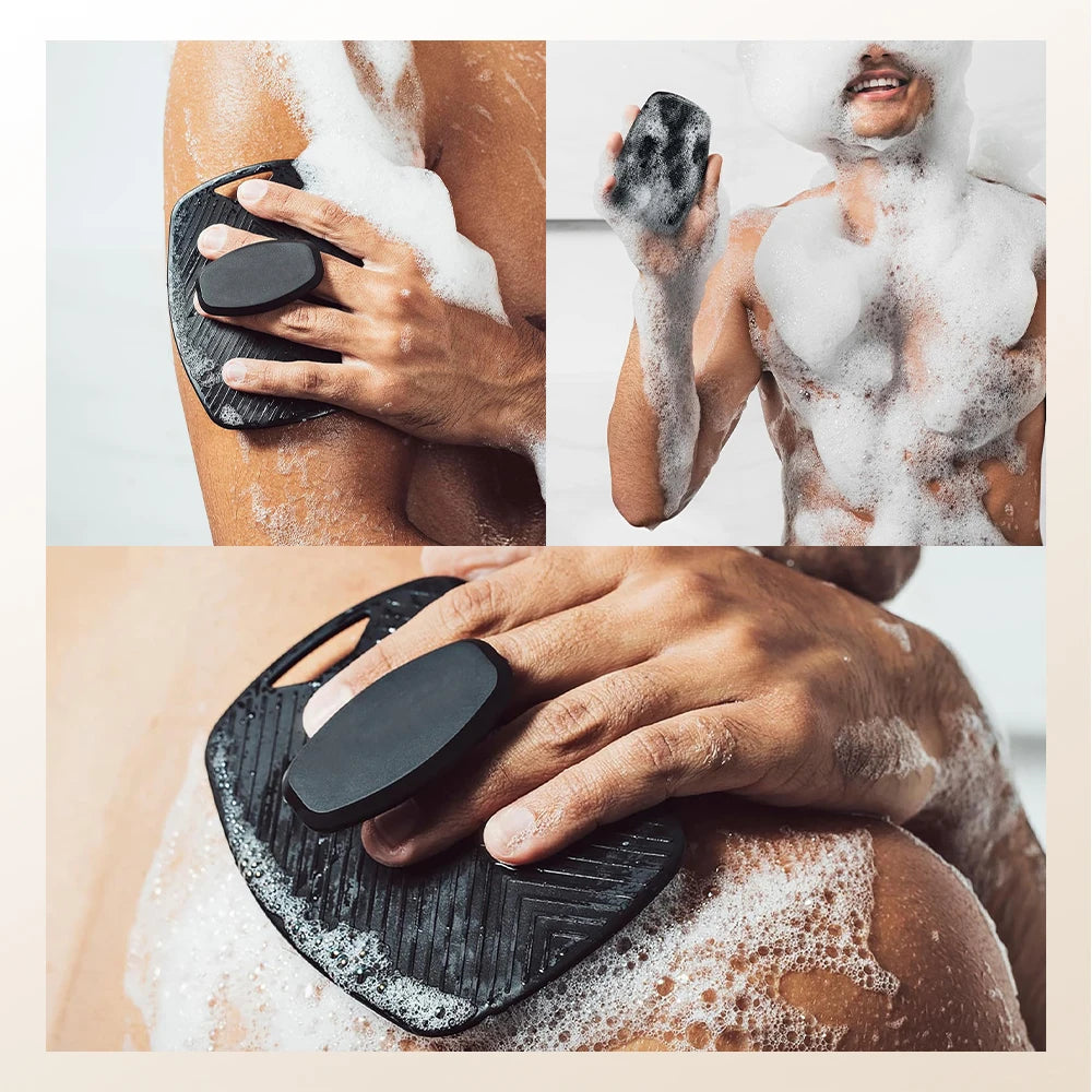5pc Soft Silicone Exfoliating Brush Cleanser Manual Body Cleansing Body Care Scrubber Shower Gentle Massage Bath Brush For Men