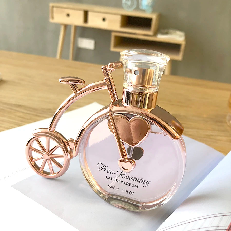 50ML 1.7FL.OZ Original Perfume Whimsical Bicycle Shape Eau De Parfum for Women Floral Fruity Longlasting Idea Romantic Gift