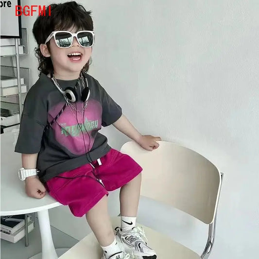 Baby Summer Clothes Boy Sports Sets Kids Loungewear Fashion Outfits Children T-shirts+Shorts 2Pcs Short Sleeves Top Pants Suits
