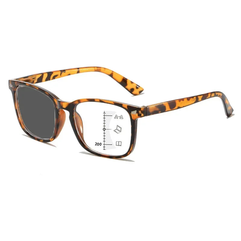 2024 Photochromic Anti Blue Reading Glasses Intelligent Far and Near Dual Light Multifocal Presbyopic Glasses Optical Eyeglass