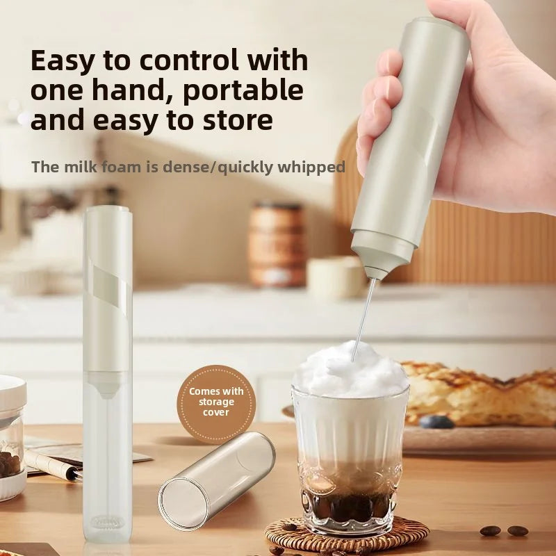 Handheld Electric Milk Coffee Mixer, High-Speed Cream Mixer, AA Battery Powered Latte and Cappuccino Kitchen Appliances