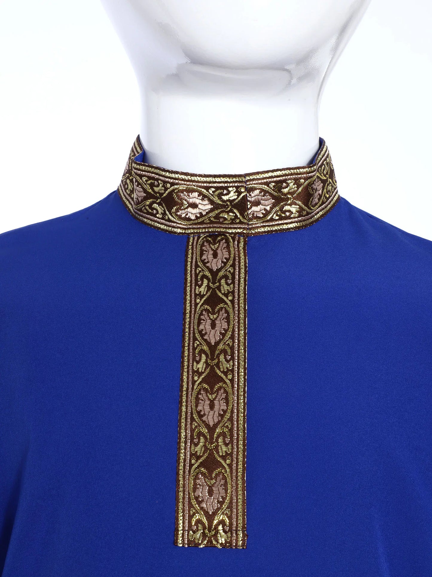 Teen Boys Girls Traditional Russian Folk Costume Halloween Medieval Renaissance Cosplay Fancy Vintage Pattern Shirts with Belt