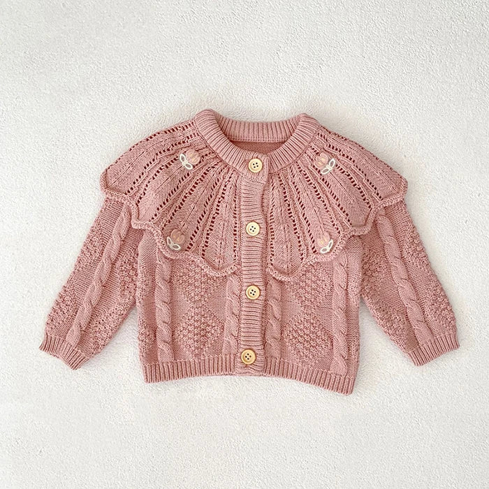 2025 New Autumn 0-3Yrs Newborn Baby Girls Sweater Coat Infant Baby Girls Knitting Cardigan Sweater Long Sleeve Cardigan Coat
