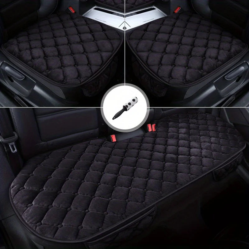 3pcs/set Pet Car Seat Covers With Pet Hair Remover, Car Seat Cushion Warm Seat Cushion Pad For Dogs