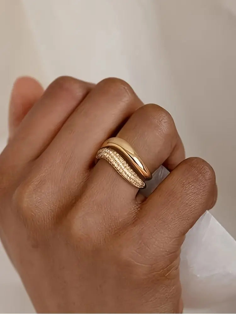 925 Sterling Silver Zircon Wave Shape Ring For Women Daily Wear Outfit Anniversary Engagement Party High Quality Fine Jewelry