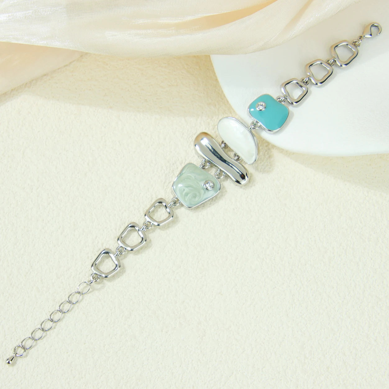 Italian Fashion Colored Crystal Bracelet Europe Bohemian Handmade Chains Brazilian Women Prom Party Statement Jewelry