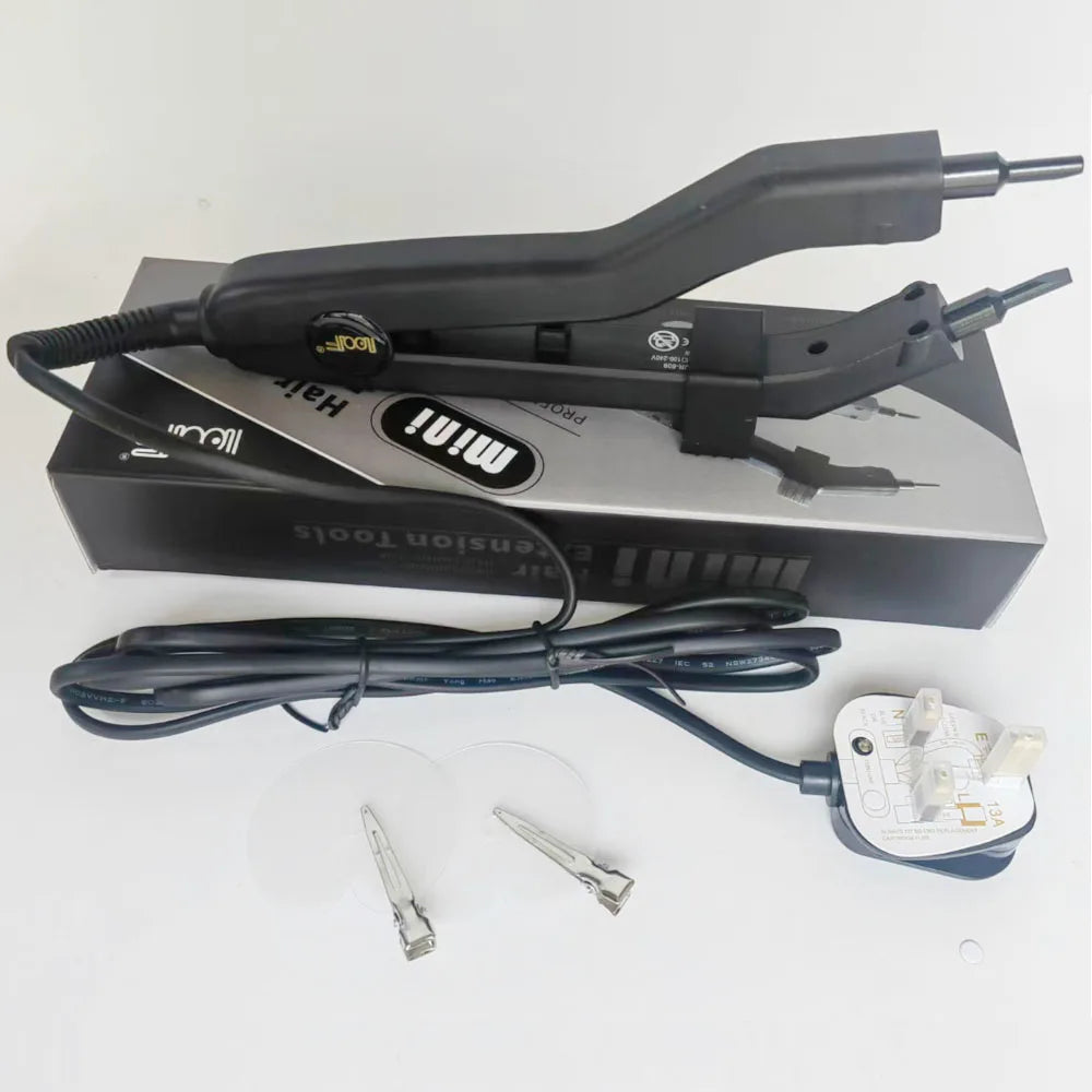 New arrival JR609 Quality Black Heat Hair Connector Temperature Controllable Heat Iron Hair Extension Tools Kit
