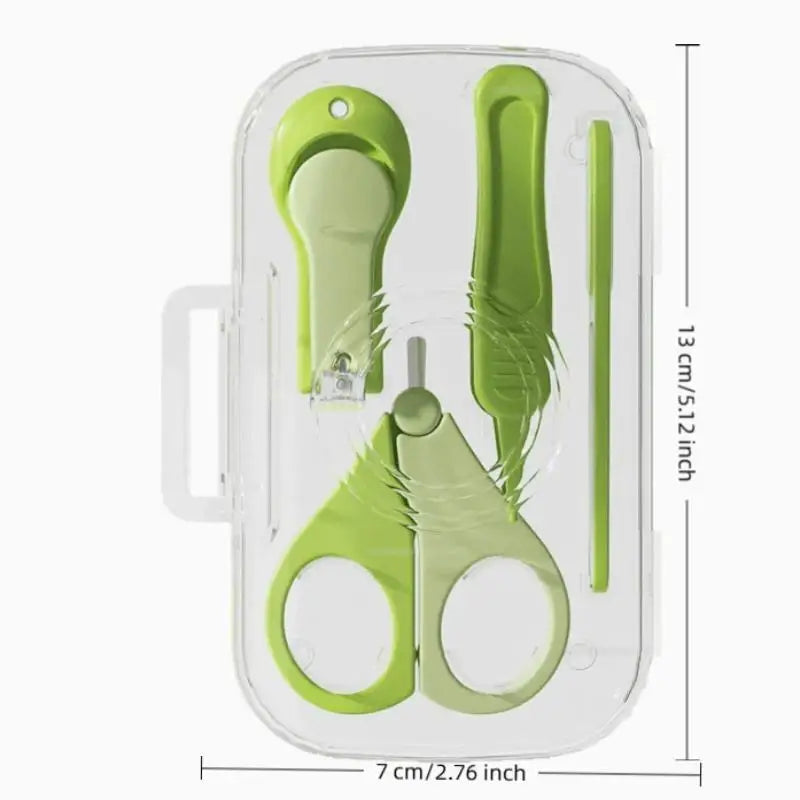 Travel Friendly 4Pcs Newborn Baby Nail Clipper Set Safe Nail Scissor Trimmer Tweezer with Storage Case for Outdoor Use