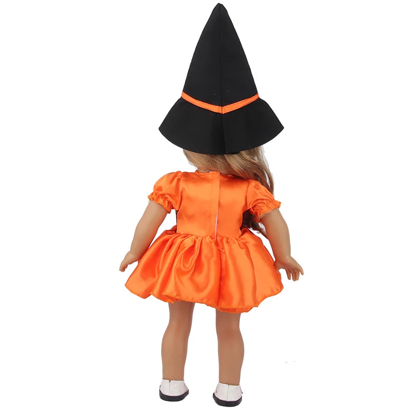 Halloween Doll Clothes Festival Pumpkin, Skeleton Costumes For 18 Inch American&43cm Baby New Born,OG,Life Girl Doll Accessories