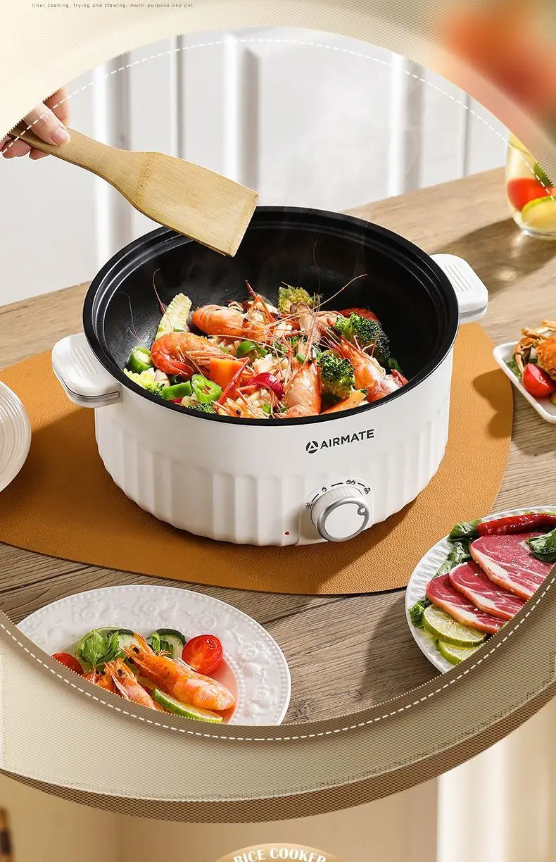 Airmate Electric Cooker Multifunctional Steaming Boiling Frying Pot for Home Dormitory Noodle Cooking Hot Pot
