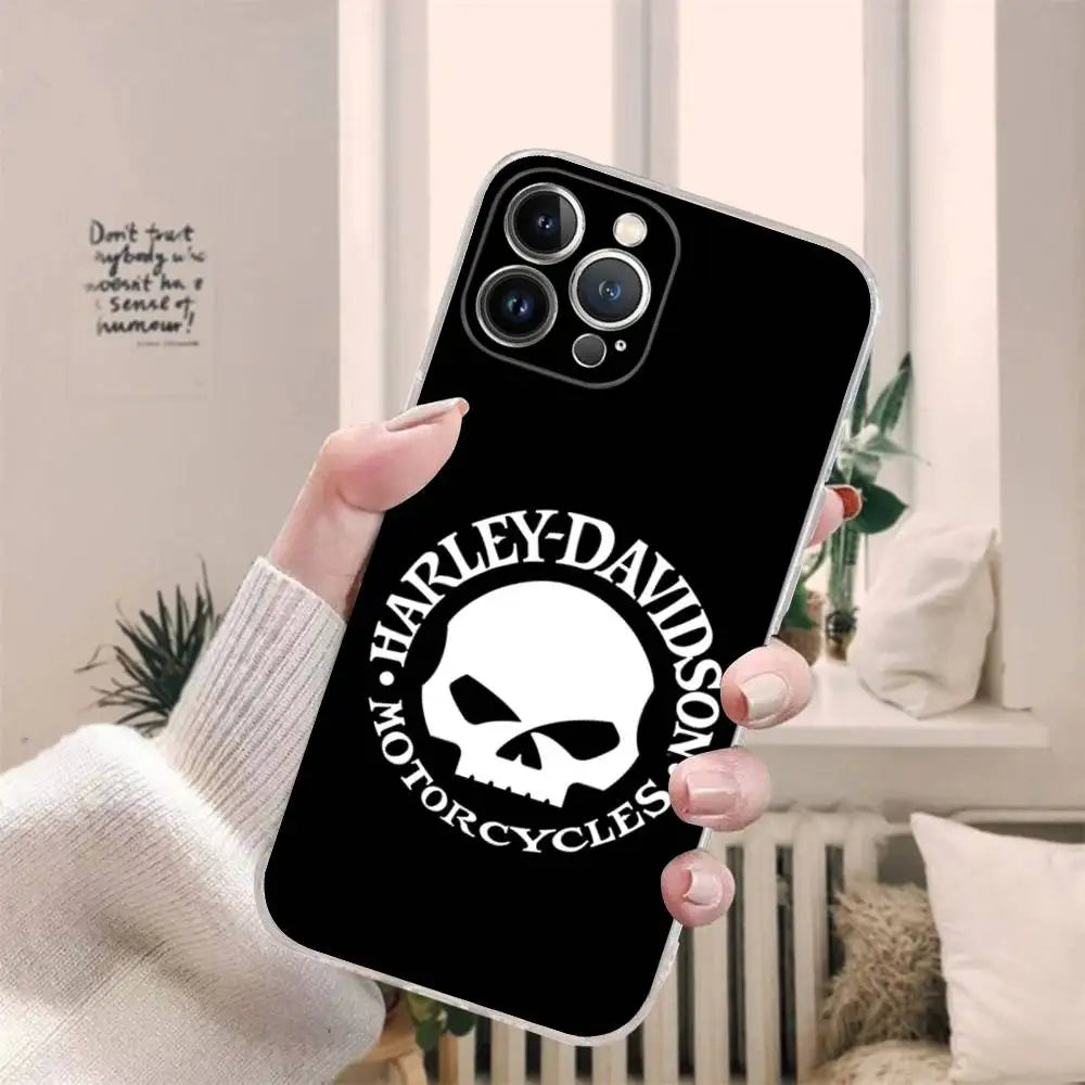 Cool H-Harley Car d-Davidson Phone Case for iPhone 17 16 15 14 13 12 11 Pro Max Plus Soft Cover Personalized DIY