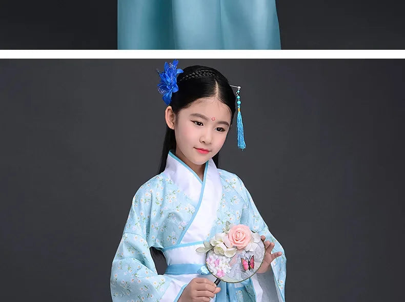 Halloween Cosplay Kids Set Dance Performance Dress for Girls Show Disfraz Child Hanfu Dress Costume Chinese Traditional Clothes