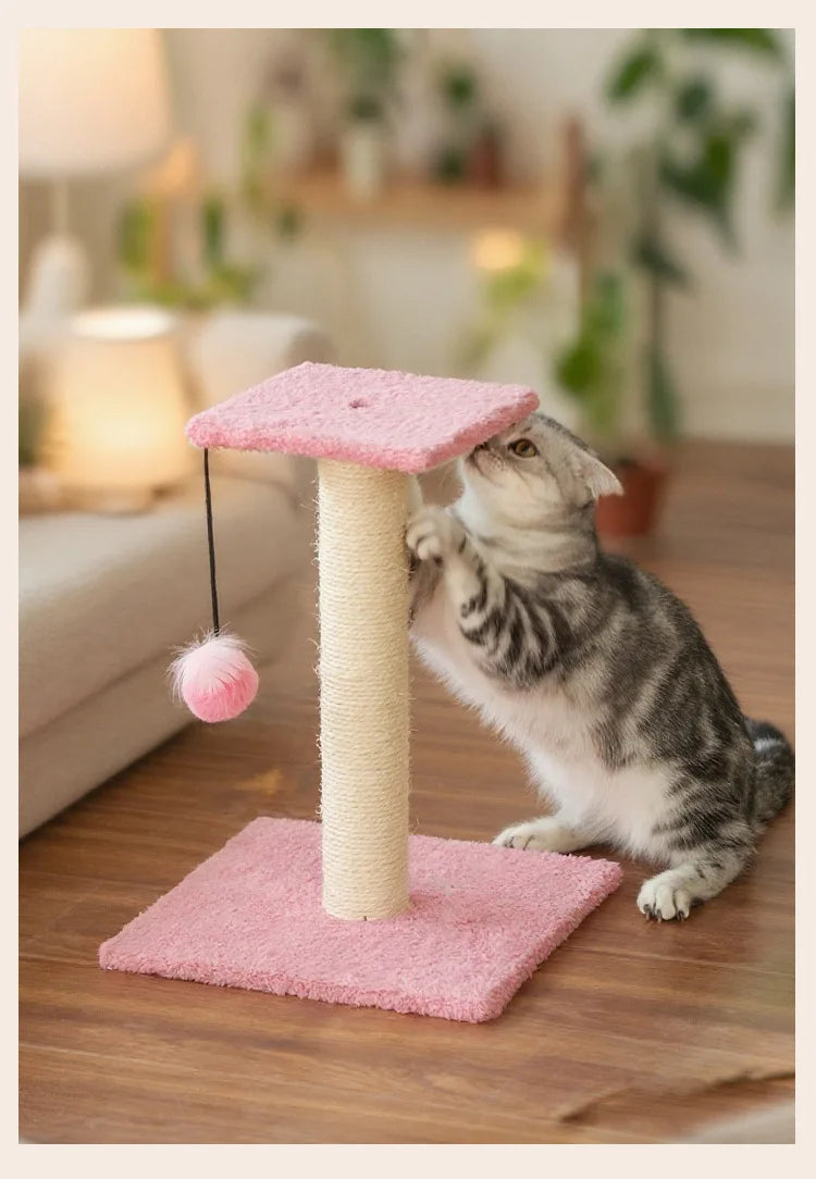 Agave Non-Shedding Cat Tree Vertical Scratching Post with Toy Self-Amusement Cat Toy Scratching Board for Cats