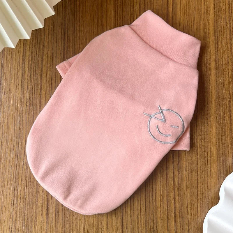 Solid Pet Fleece Dog Hoodies High Collar Dog Clothes Autumn Winter Puppy Warm Clothes Plush Dog Undershirt Chihuahua Cat Shirts