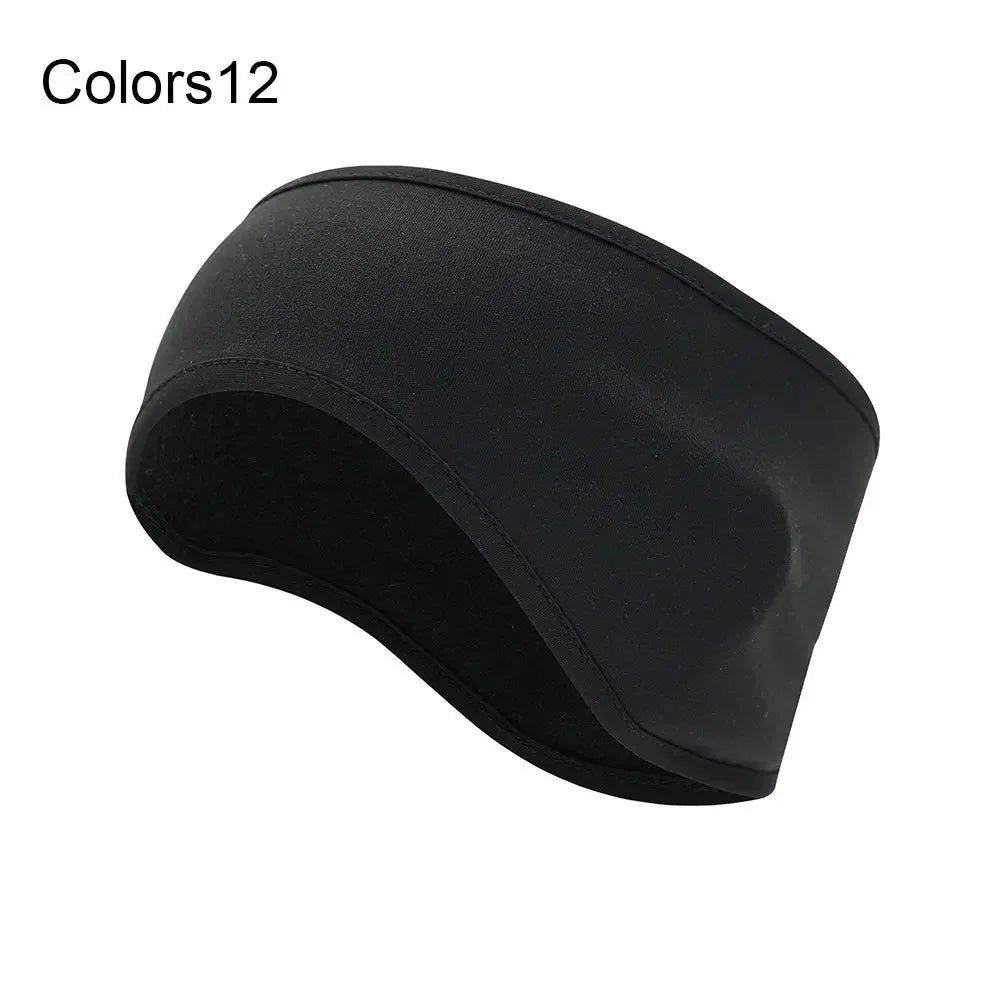 Winter Warmer Headband Breathable Windproof Sweatband Fleece Ear Cover Warmer Outdoor Sports Cycling Running Elastic Headwear