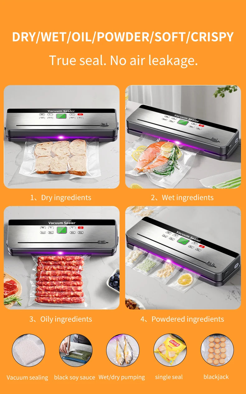 Wireless Portable Vacuum Sealing Machine for Food With Sealing Countdown Display Multi-Pack Vacuum Touch Waterproof Buttons 828