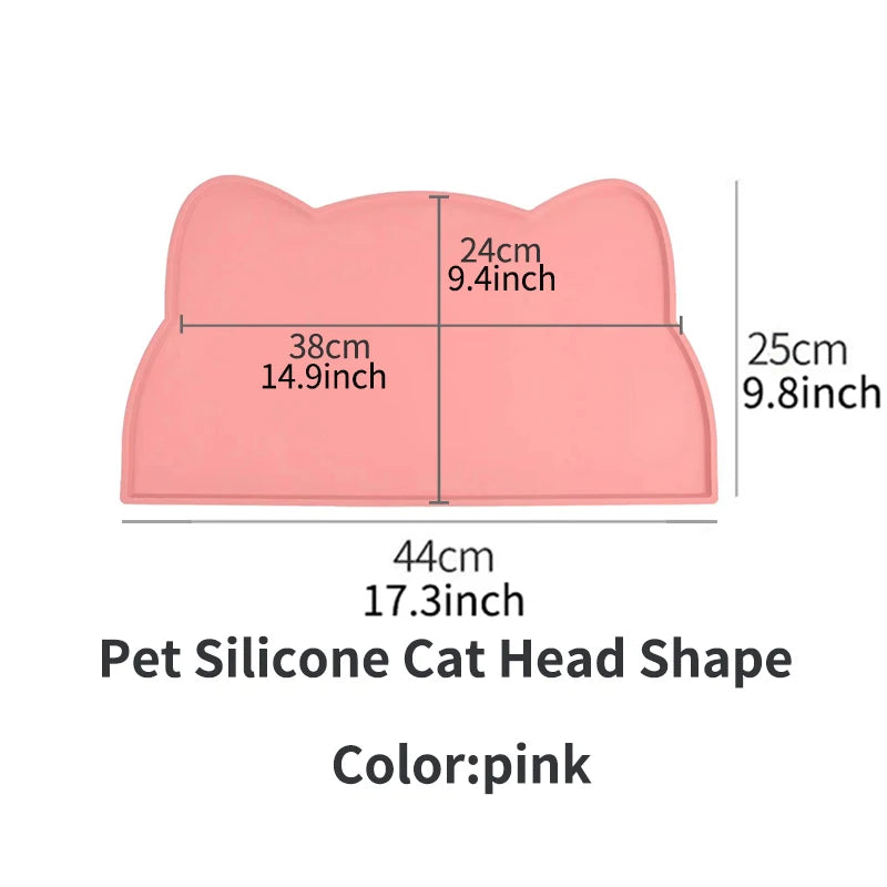 1pc, Pet Placemats, Cat Silicone Placemats for Feeding, Easy to Clean, Anti-Slip, Raised Edges, Suitable for Both Cats and Dogs