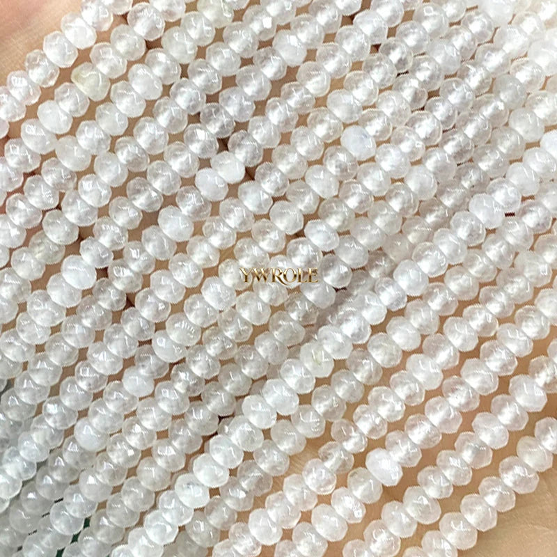 3x4mm Rondelle Faceted Natural Stone Chalcedony Tourmaline Color Loose Spacer Beads for Jewelry Making Diy Bracelet Accessories