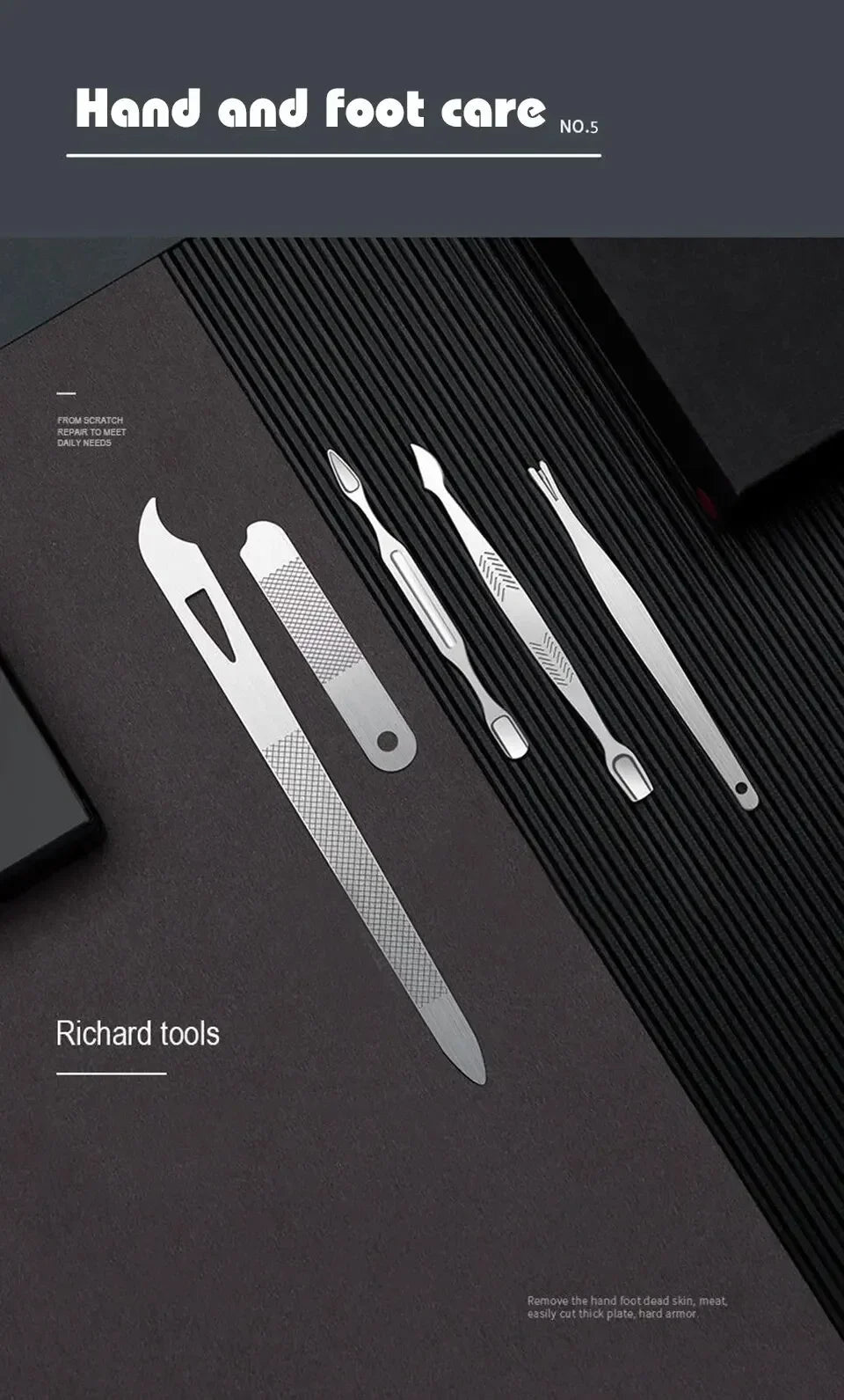 Nail Cutter Set Grooming Tool Set With Portable Case Manicure Art Tool Nails Cut Stainless Steel Nail Clippers Set