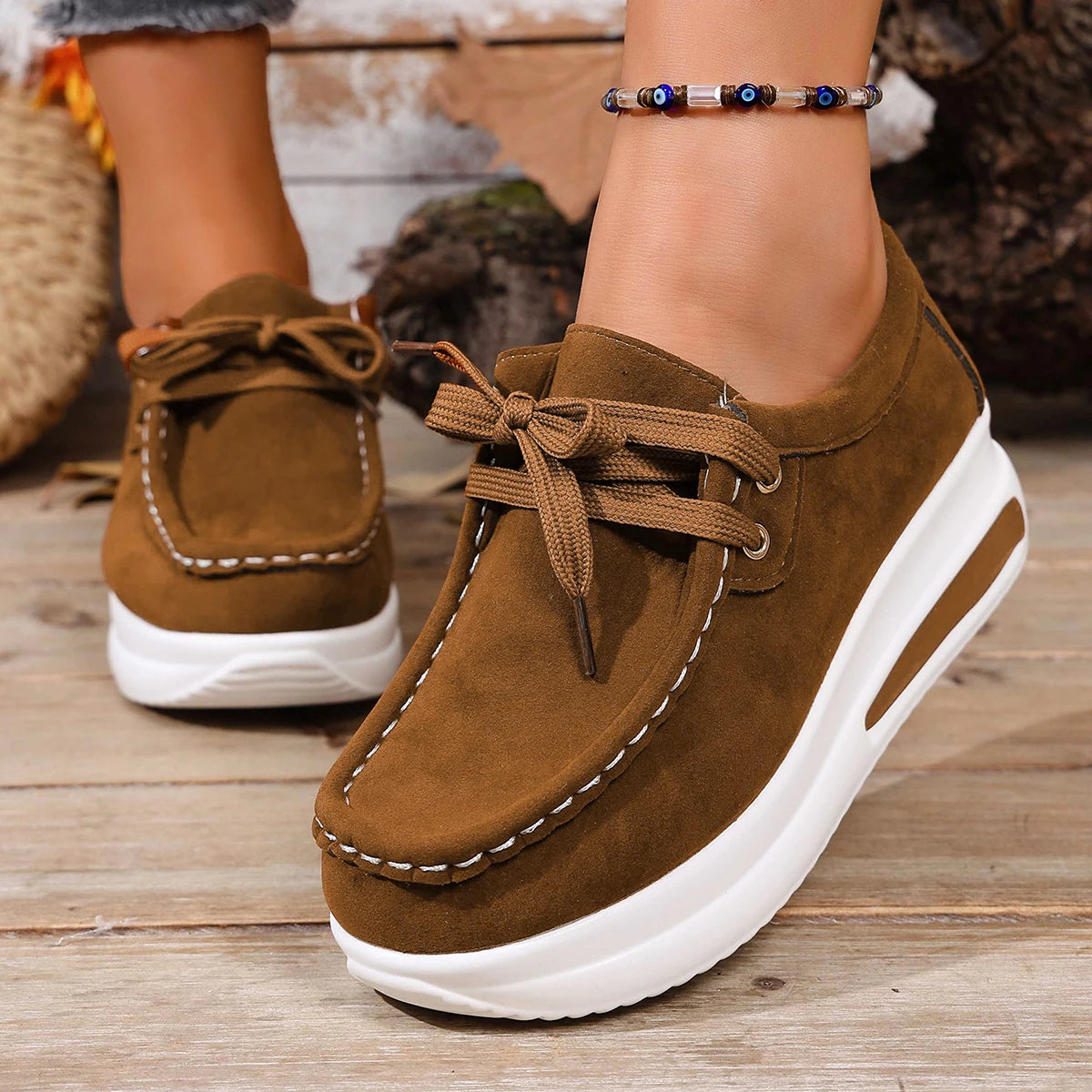 Spring/Autumn Sneakers Women Running Shoes Outdoor Breathable Lace-up Thick Bottom Casual Comfortable Shoe Large Size 36~43