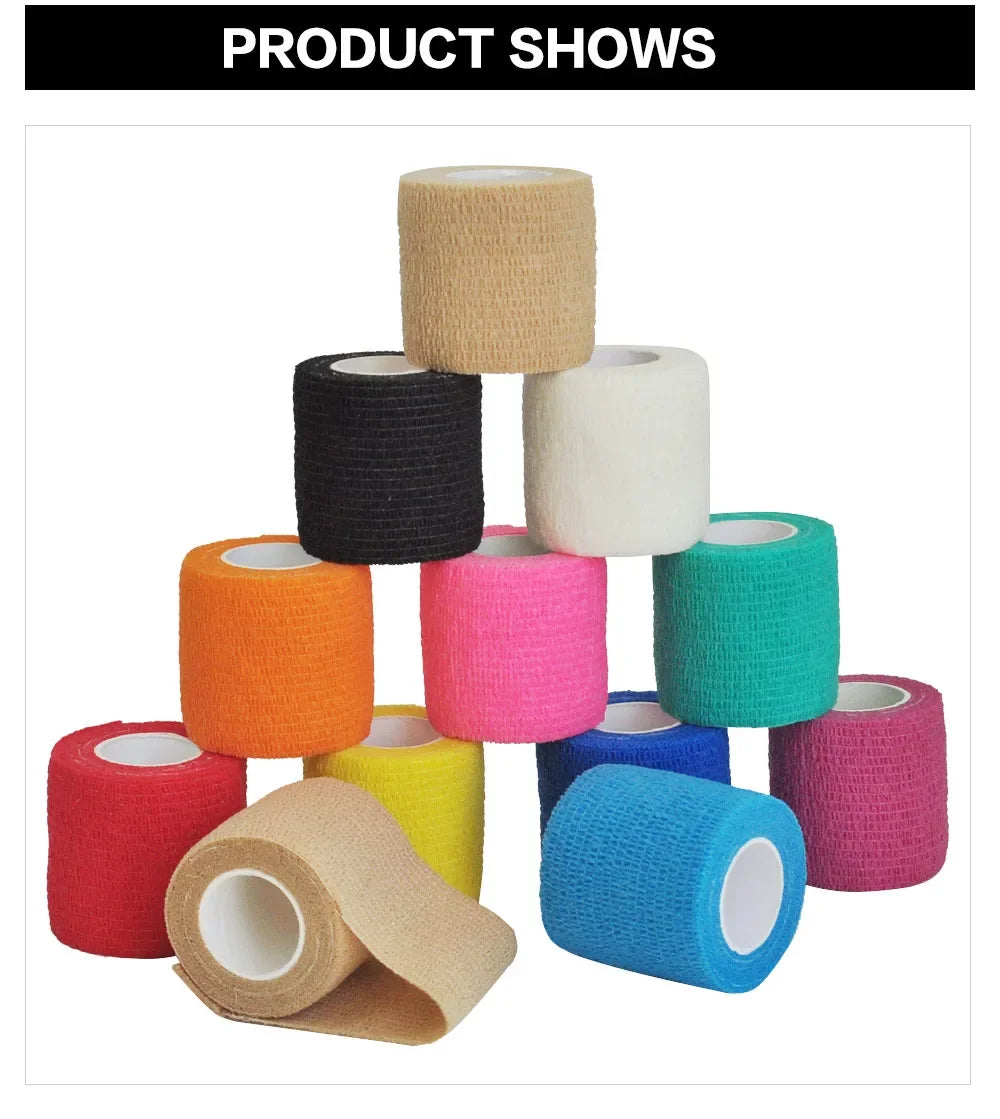 6/12/24pcs Self Adhesive Bandage Wrap, Cohesive Bandage Wrap for Sport & Athletic, Breathable Vet Wrap for Wounds