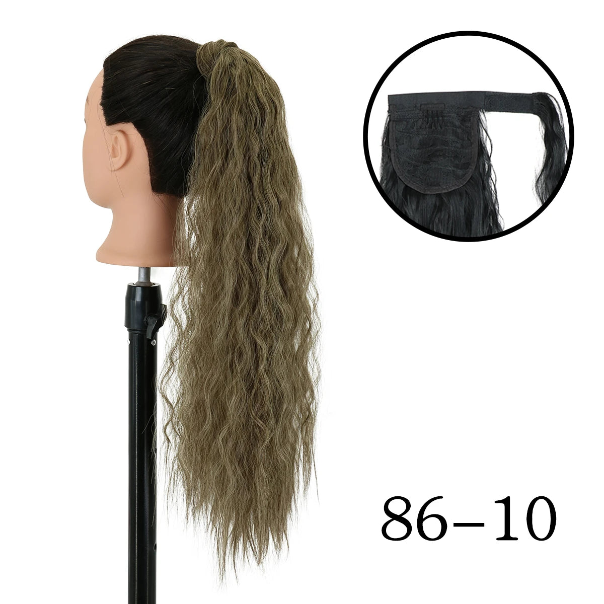 LANSA Synthetic Long Curly Ponytail Natural Puff Wrap Around Clip In Ponytails Hair Extensions Black Brown Ponytail For Women