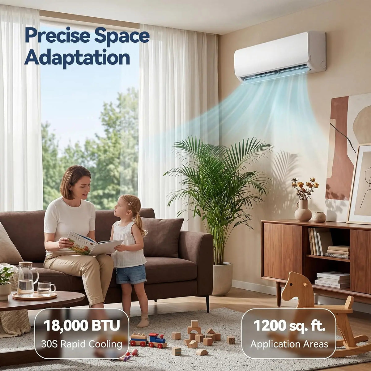 18,000 BTU Mini Split AC Heating System, 17 SEER2 230V Ductless Mini Split Air Conditioner with Heat Pump, Quiet 29dB &, Custom