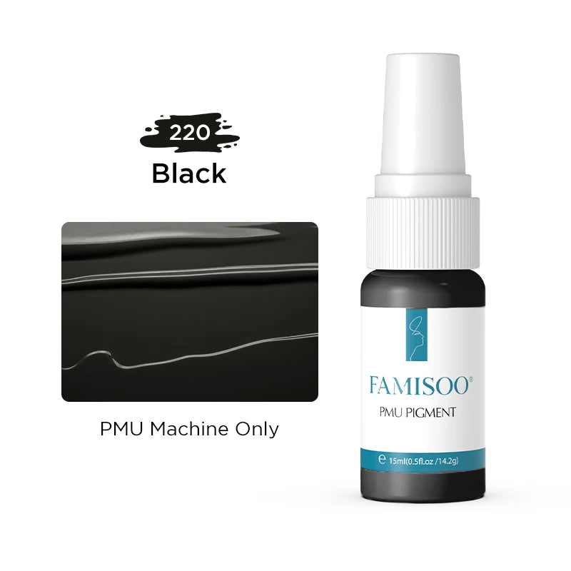 FAMISOO 15ml Permanent Makeup Pigment Microblading Paint Ink Body Art Eyebrows Eyeliner Tattoo Inks Makeup Supplies 0.5OZ