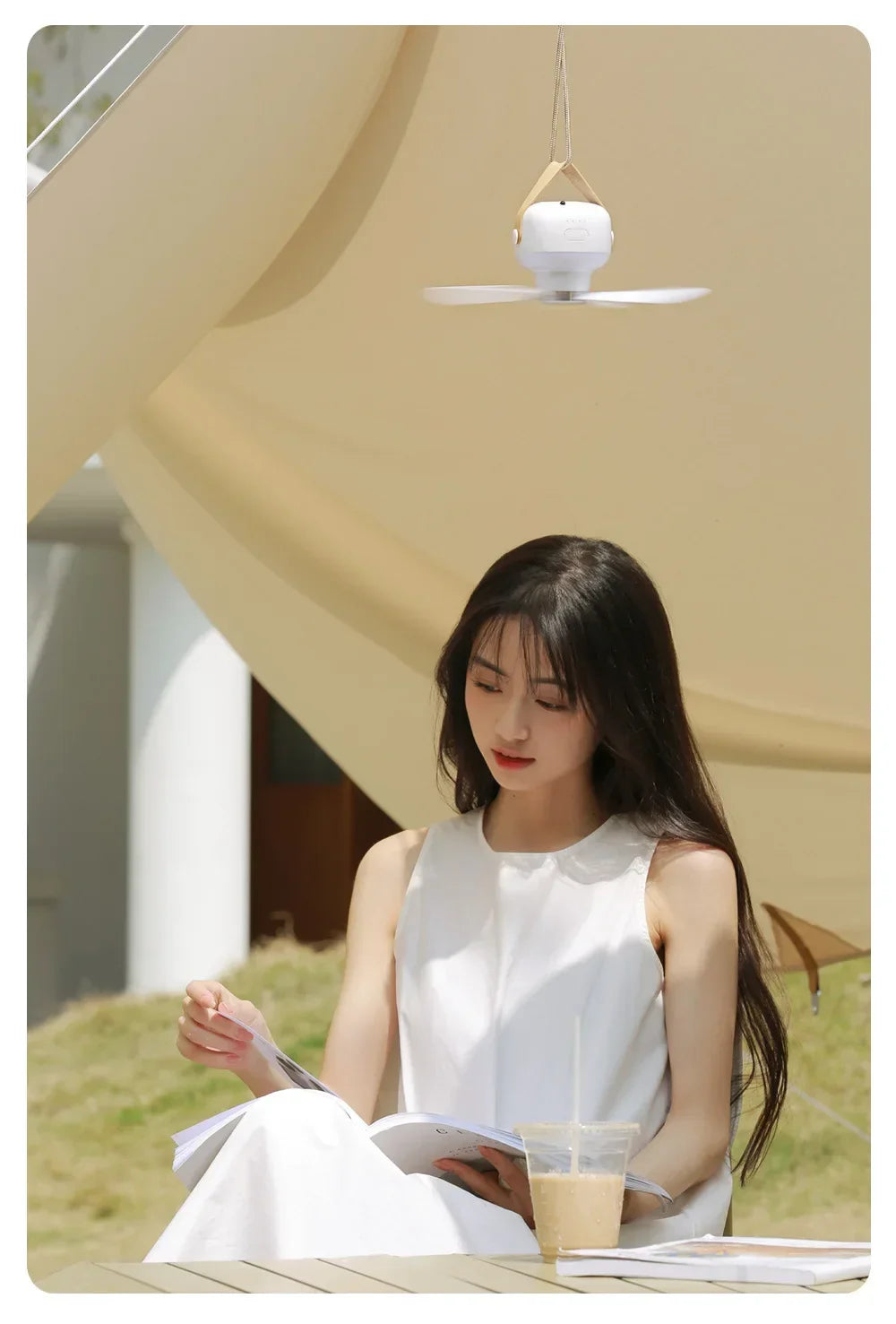 Portable Wireless mini Ceiling Fan Light USB Fan with Remote Control, Stand, Night Light, Home, Outdoor, Camping, New Year Gifts
