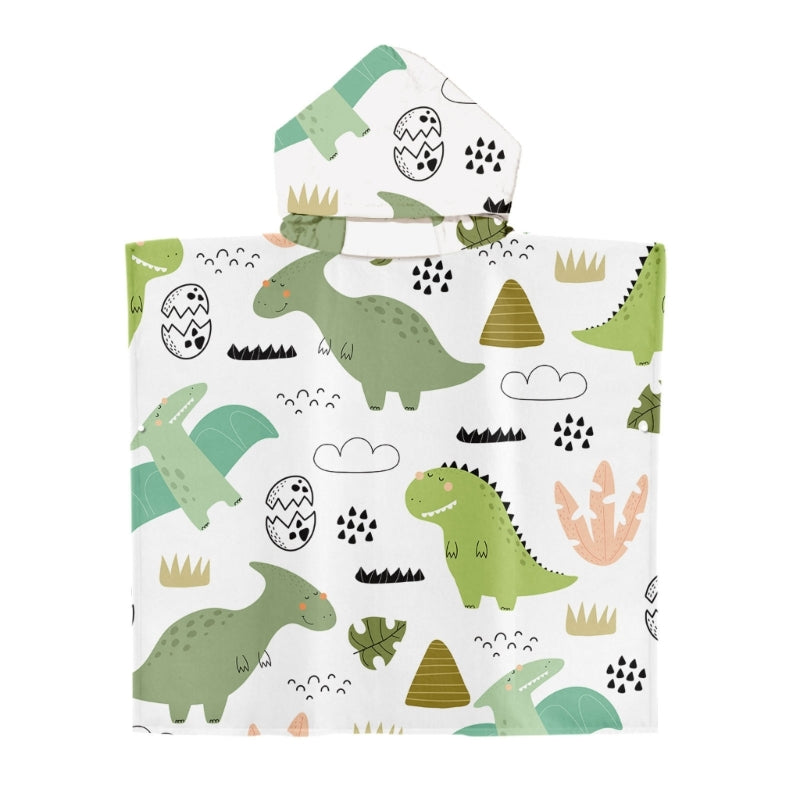 Toddler Kids Beach Towel Cotton Bathrobe Baby Boys Girls Dinosaur Animal Hooded Bathing Towel 60x60cm Children Dinosaur Blanket