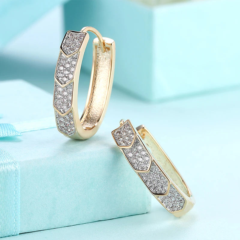 Aravant 925 Silver U Shaped 18K Gold Hoop Earrings For Women Fashion Jewelry