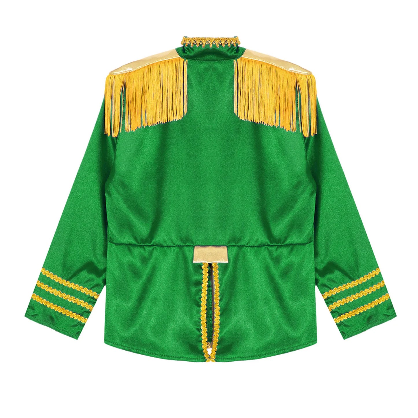 Kids Girls 60s Retro Hippie Rock Band Musician Costume Halloween Cosplay Carnival Party Circus Drummer Parade Tassel Jacket Coat