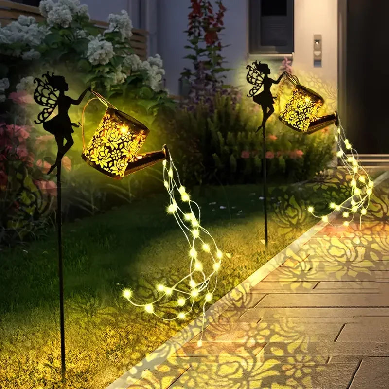 1pc Solar Watering Can with Lights,Solar Lanterns Outdoor Hanging Waterproof Garden Decor,Solar Garden Lights Yard Decorations