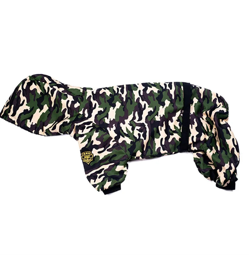 Male Dog Clothes Autumn Winter Camouflage Hooded Sweatshirt For Dogs Fleece Dog Long Sleeve Coat Thick Dog Onesie For Large Dogs