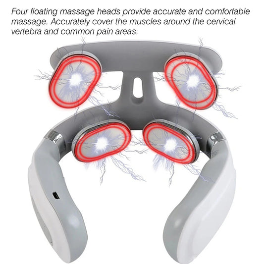 4-head Cervical Massager with Heat Electric Neck Massager Relaxation Gifts for Women Men Dad Mom
